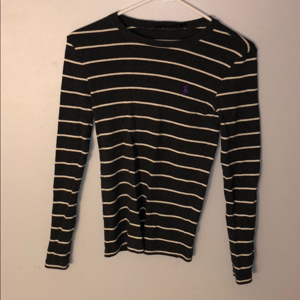 Grey/white long sleeve shirt